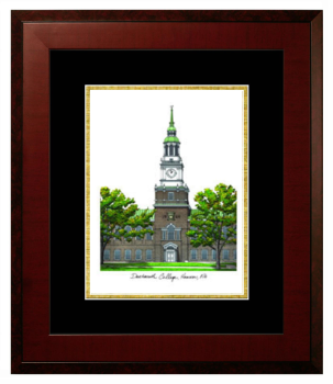Dartmouth Geisel School of Medicine Lithograph Only Frame in Honors Mahogany with Black & Gold Mats