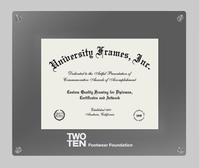 Two Ten Footwear Foundation Lucent Clear-over-Smoke Frame in Lucent Smoke Moulding with  Mat for document: 8 1/2"h x 11"w  