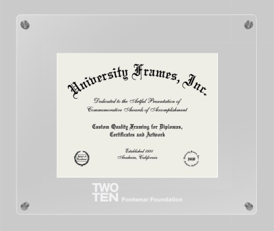 Two Ten Footwear Foundation Lucent Clear-over-Clear Frame in Lucent Clear Moulding with  Mat for document: 8 1/2"h x 11"w  
