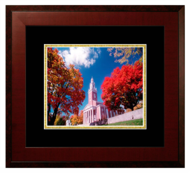Denison University Lithograph Only Frame in Honors Mahogany with Black & Gold Mats
