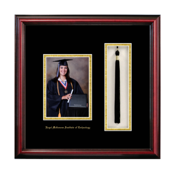 Royal Melbourne Institute of Technology 5 x 7 Portrait with Tassel Box Frame in Petite Cherry with Black & Gold Mats