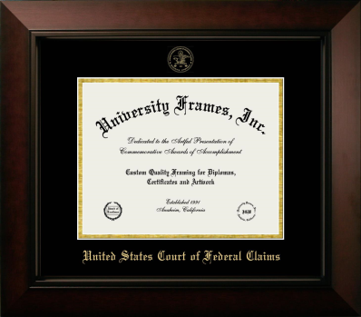 United States Court of Federal Claims Diploma Frame in Legacy Black Cherry with Black & Gold Mats for document: 8 1/2"h x 11"w  