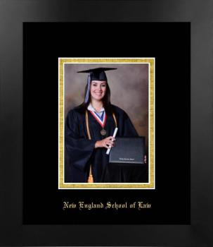 New England School of Law 5 x 7 Portrait Frame in Manhattan Black with Black & Gold Mats