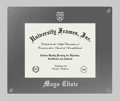 Mayo Clinic Lucent Clear-over-Smoke Frame in Lucent Smoke Moulding with  Mat for document: 8 1/2"h x 11"w  