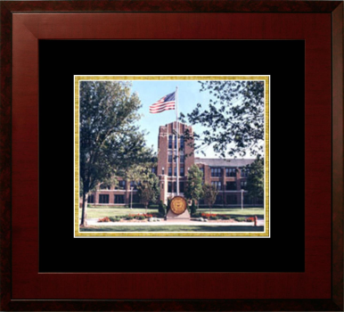 Covenant Healthcare College of Medicine at Central Michigan University Lithograph Only Frame in Honors Mahogany with Black & Gold Mats