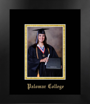 Palomar College 5 x 7 Portrait Frame in Manhattan Black with Black & Gold Mats