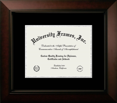 Wallace Community College Diploma Frame in Legacy Black Cherry with Black & Silver Mats for document: 8 1/2"h x 11"w  
