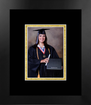Wallace Community College 5 x 7 Portrait Frame in Manhattan Black with Black & Gold Mats