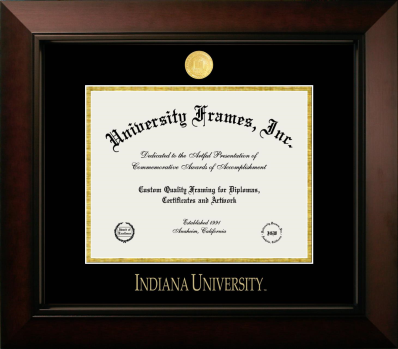 Indiana University Diploma Frame in Legacy Black Cherry with Black & Gold Mats for  8 1/2"h x 11"w  